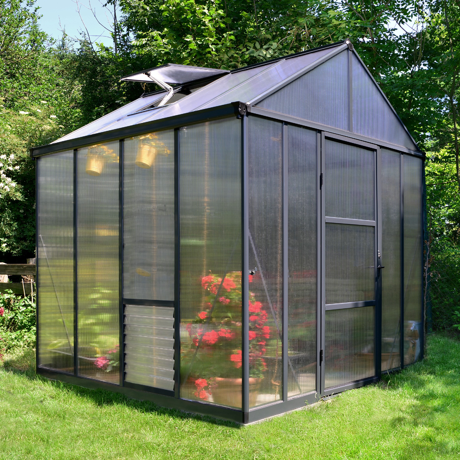 GLORY 8′ x 8′ Premium Greenhouse – Grey Frame