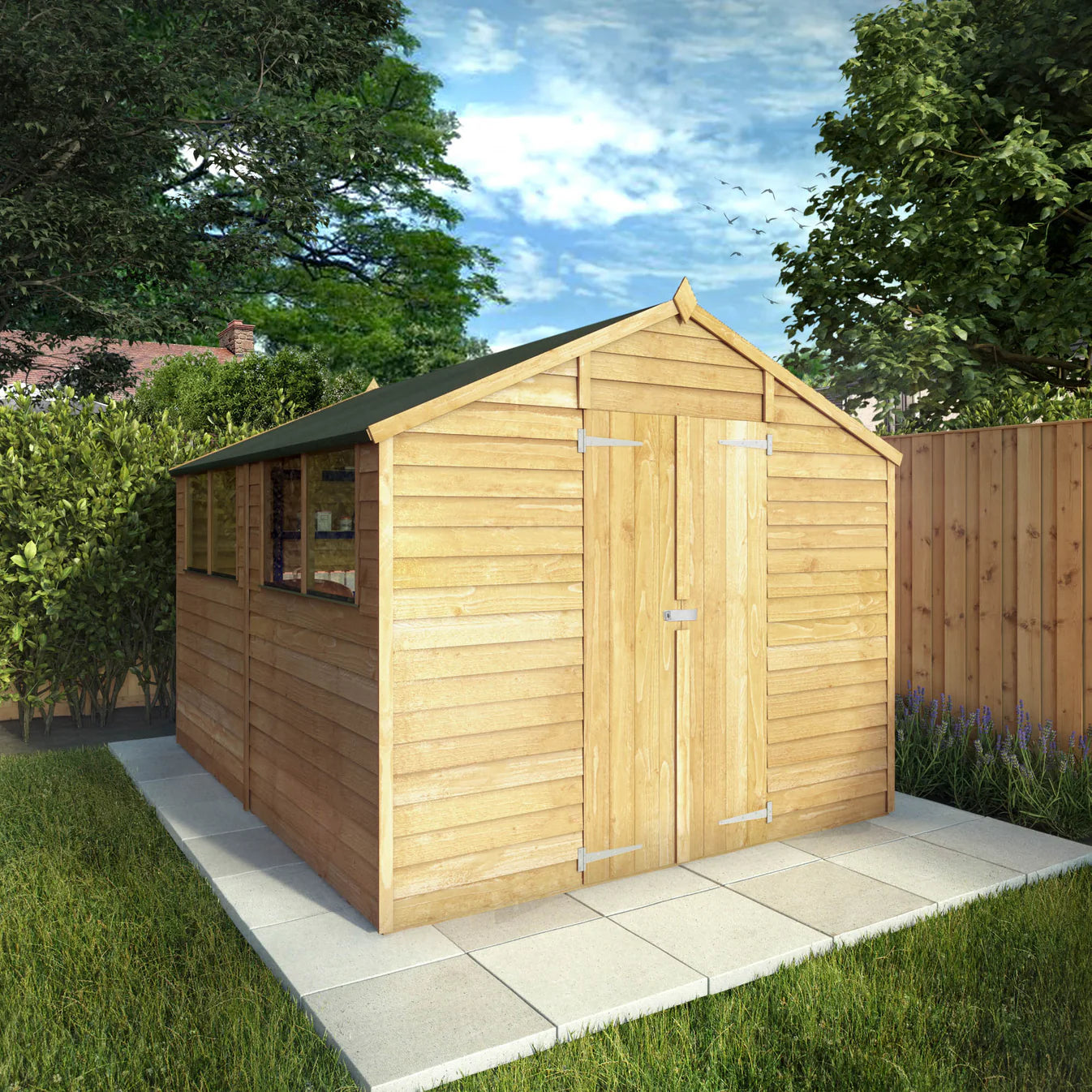 10 x 8 Value Overlap Double Door Apex Wooden Shed